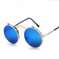 UVLAIK Steam Punk Sunglasses Round Designer Plain Mirror Metal Frames Sun Glasses Retro Men Women\'s