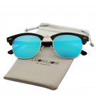 LeonLion Vintage Semi-Rimless Brand Designer Sunglasses Women/Men Polarized UV400 Classic Oculos De 