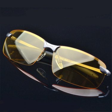 Alloy UV400 Polarized Men\'s Driver Night Vision Goggles Sunglasses Driving Male Driving Sun Glasses