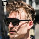 DOLCE VISION Retro Flat Top Sunglasses Men Black Frame One Piece Sun Glasses Male Cool Luxury Design