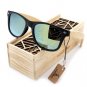 BOBO BIRD Mens Summer Style Vintage Black Square Sunglasses With Bamboo Mirrored Polarized Travel Ey