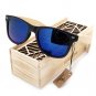 BOBO BIRD Mens Summer Style Vintage Black Square Sunglasses With Bamboo Mirrored Polarized Travel Ey