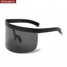 Peekaboo black huge oversized sunglasses men vintage 2018 one piece lens yellow red big sun glasses 