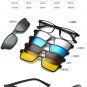 TR Eyeglass Frames Polarized with 5 Clip On Sunglasses Men Eyeglass Magnetic Plastic Titanium Sun G