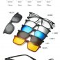 TR Eyeglass Frames Polarized with 5 Clip On Sunglasses Men Eyeglass Magnetic Plastic Titanium Sun G
