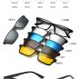 TR Eyeglass Frames Polarized with 5 Clip On Sunglasses Men Eyeglass Magnetic Plastic Titanium Sun G