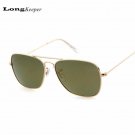 LongKeeper 2017 New Arrived Metal Alloy Sunglasses for Men Points Square Coating Sun Glasses UV 400 