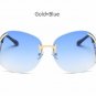 New Oversized Round Rimless Sunglasses Women Fashion Optics Big Metal Frame Sun glasses Elegant Fema