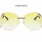 New Oversized Round Rimless Sunglasses Women Fashion Optics Big Metal Frame Sun glasses Elegant Fema