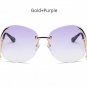 New Oversized Round Rimless Sunglasses Women Fashion Optics Big Metal Frame Sun glasses Elegant Fema