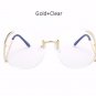 New Oversized Round Rimless Sunglasses Women Fashion Optics Big Metal Frame Sun glasses Elegant Fema
