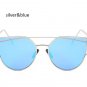 New Cat Eye Sunglasses Women Vintage Fashion Rose Gold Mirror Clear Sun Glasses Unique Flat Sunglass