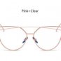 New Cat Eye Sunglasses Women Vintage Fashion Rose Gold Mirror Clear Sun Glasses Unique Flat Sunglass