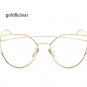 New Cat Eye Sunglasses Women Vintage Fashion Rose Gold Mirror Clear Sun Glasses Unique Flat Sunglass