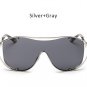 Steampunk Shield Oversize Sunglasses Men Women Celebrity Big Metal Frame Sun Glasses UV400