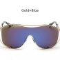 Steampunk Shield Oversize Sunglasses Men Women Celebrity Big Metal Frame Sun Glasses UV400