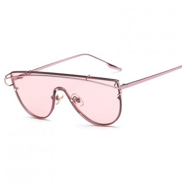 2016 New Oversized Women Flat Top Sunglasses Fashion Korea Brand Designer Steampunk Mirror Sun Glass