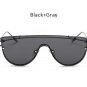 2016 New Oversized Women Flat Top Sunglasses Fashion Korea Brand Designer Steampunk Mirror Sun Glass
