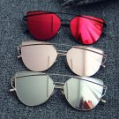 Women Cat eye Optical Glasses Frame 2017 New Brand Design Mirror Rose Gold Clear Cateye Sunglasses F