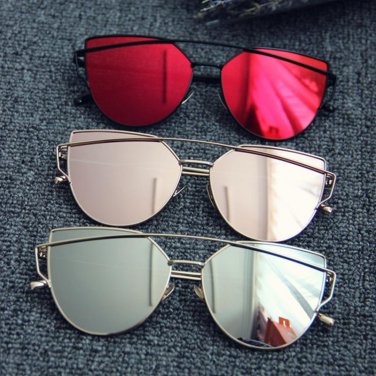 Women Cat eye Optical Glasses Frame 2017 New Brand Design Mirror Rose Gold Clear Cateye Sunglasses F