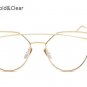 Women Cat eye Optical Glasses Frame 2017 New Brand Design Mirror Rose Gold Clear Cateye Sunglasses F