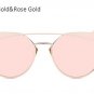 Women Cat eye Optical Glasses Frame 2017 New Brand Design Mirror Rose Gold Clear Cateye Sunglasses F