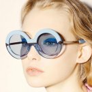 2017 New Brand Women Round Sunglasses Hollywood Pool Sea Blue Female Fashion Oversize Arrow Mirror G