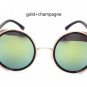 Steampunk Men\'s Vintage Round Sunglasses Men Women Brand Designer Retro Steam Punk Circle Mirror Su
