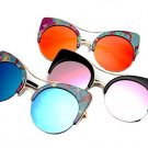 Vintage Cat Eye Sunglasses Women  Brand Designer Mirror Retro Circle Sun Glasses