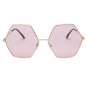 ROYAL GIRL 2017 New High Quality Big Frame Sunglasses Women Brand Designer Hexxagon Gradient Color G