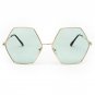 ROYAL GIRL 2017 New High Quality Big Frame Sunglasses Women Brand Designer Hexxagon Gradient Color G