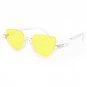 ROYAL GIRL Brand Designer Semi-Rimless Pointed Cat Eye Sunglasses Women vintage Sun glasses Mirror S