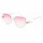 ROYAL GIRL Brand Designer Semi-Rimless Pointed Cat Eye Sunglasses Women vintage Sun glasses Mirror S