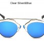 Classic Rose Gold Cat Eye Sunglasses Women Brands Designer Fashion Summer Cateye Pink Mirror Sun Gla