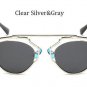 Classic Rose Gold Cat Eye Sunglasses Women Brands Designer Fashion Summer Cateye Pink Mirror Sun Gla
