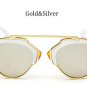 Classic Rose Gold Cat Eye Sunglasses Women Brands Designer Fashion Summer Cateye Pink Mirror Sun Gla
