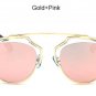 Classic Rose Gold Cat Eye Sunglasses Women Brands Designer Fashion Summer Cateye Pink Mirror Sun Gla