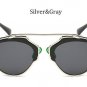 Classic Rose Gold Cat Eye Sunglasses Women Brands Designer Fashion Summer Cateye Pink Mirror Sun Gla