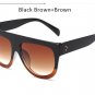 Women Flat Top Sunglasses Brand Designer Vintage Female Rivet Shades Big Frame Sun glasses UV400