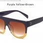 Women Flat Top Sunglasses Brand Designer Vintage Female Rivet Shades Big Frame Sun glasses UV400