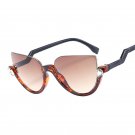 Half Frame Cat Eye Sunglasses 2017 New Women Mirror Sun Glasses Fashion Female
