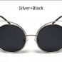 2017 New Round Lenses Big Hollow Metal Frame Cat Eye Sunglasses Women Fashion Vintage Cateye Mirror