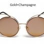2017 New Round Lenses Big Hollow Metal Frame Cat Eye Sunglasses Women Fashion Vintage Cateye Mirror