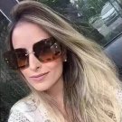 TSHING Brand Designer New Oversized Rimless Square Sunglasses Fashion Women Big Size Sun Glasses For