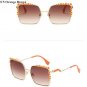 HBK 2017 Women Oversized Aviation Square Sunglasses Women Diamond New Fashion Brand Designer Black R