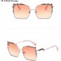 HBK 2017 Women Oversized Aviation Square Sunglasses Women Diamond New Fashion Brand Designer Black R