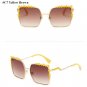 HBK 2017 Women Oversized Aviation Square Sunglasses Women Diamond New Fashion Brand Designer Black R