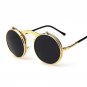 VINTAGE women STEAMPUNK SUNGLASSES round female steam punk OCULOS de sol ladies Men Retro SUN GLASSE