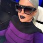 Crystal Decoration Oversized Women Square Sunglasses Reinforcing Metal Hinge Luxury Men Clear Lens E