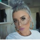 Clear Glasses Myopia Glasses Round Big Frame Transparent Women Men Clear Lens Optical Clear Aviator 